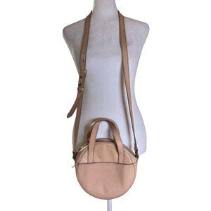 Madewell Juno Circle Crossbody Handbag Bag Nude Linen Round‎ Zip Adj Strap